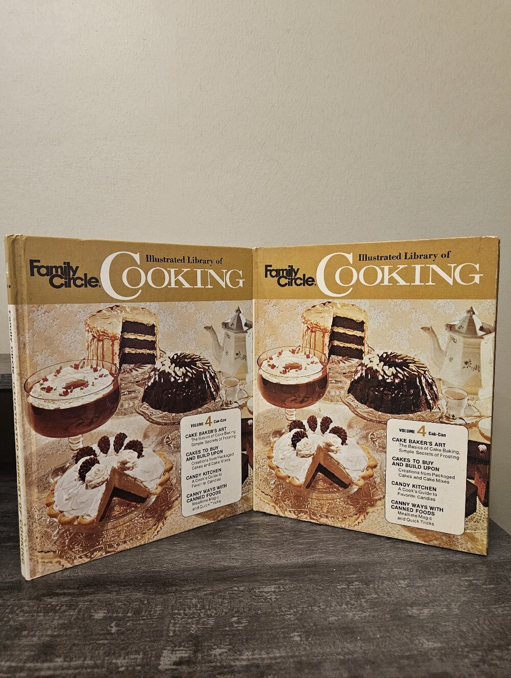 Lot of 2 Vintage 1972 Family Circle Cookbooks Vol 4 Cake Candy
